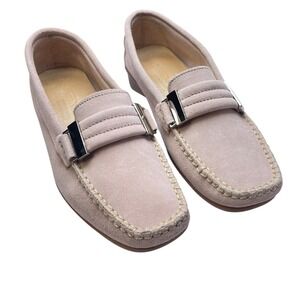 Piero Masetti Suede Loafers Sz 6.5/7 Light Pink Moc Toe Business Casual